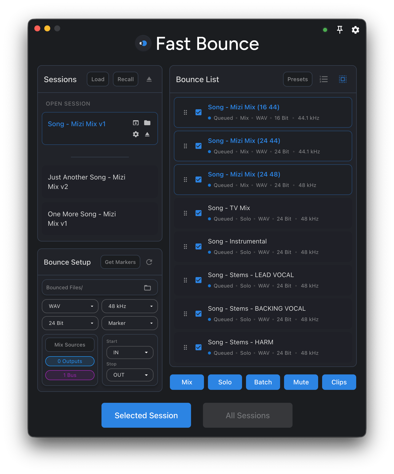 Fast Bounce main screen