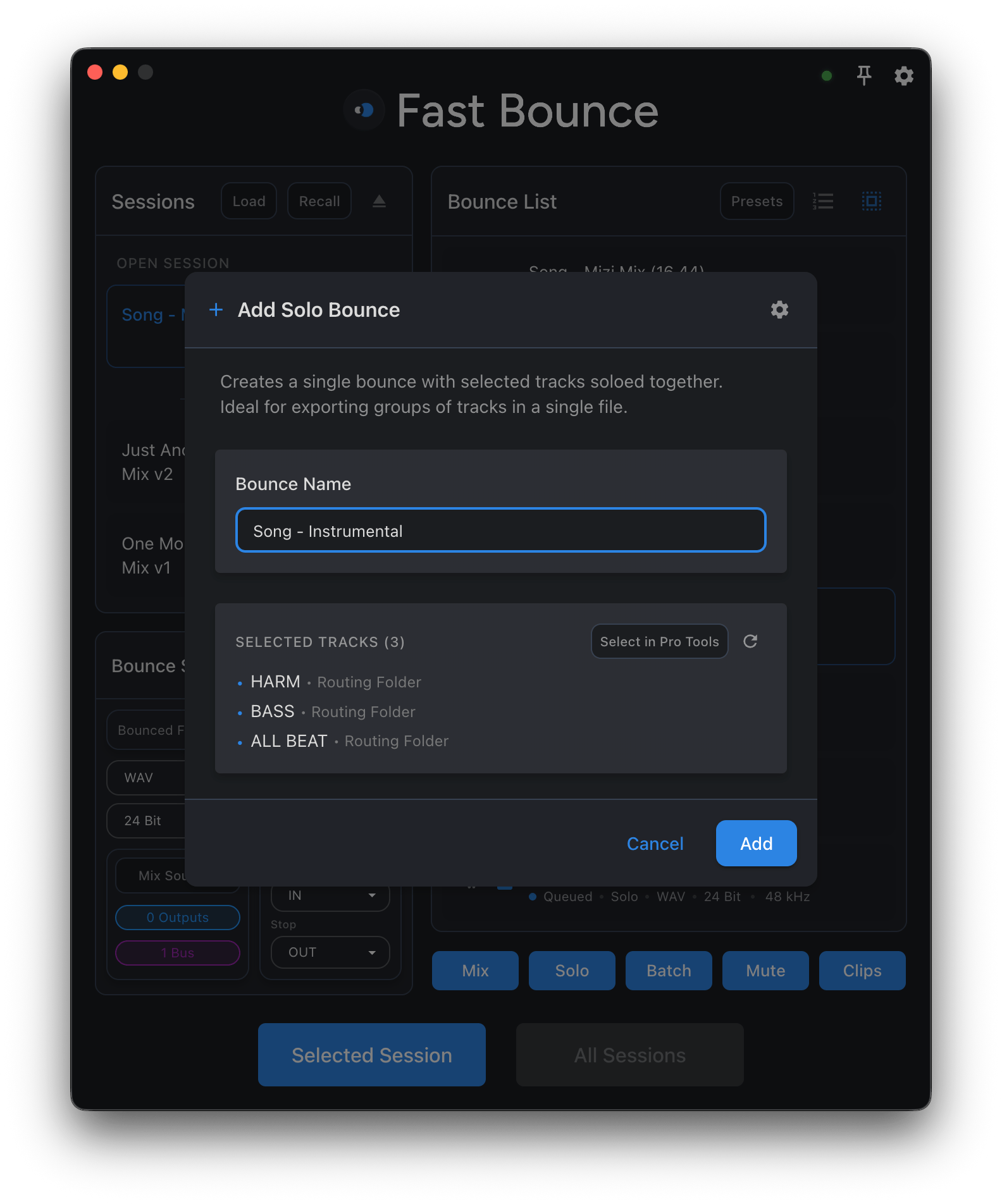 Fast Bounce add solo bounce